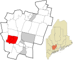 Kennebec County Maine incorporated and unincorporated areas Winthrop highlighted